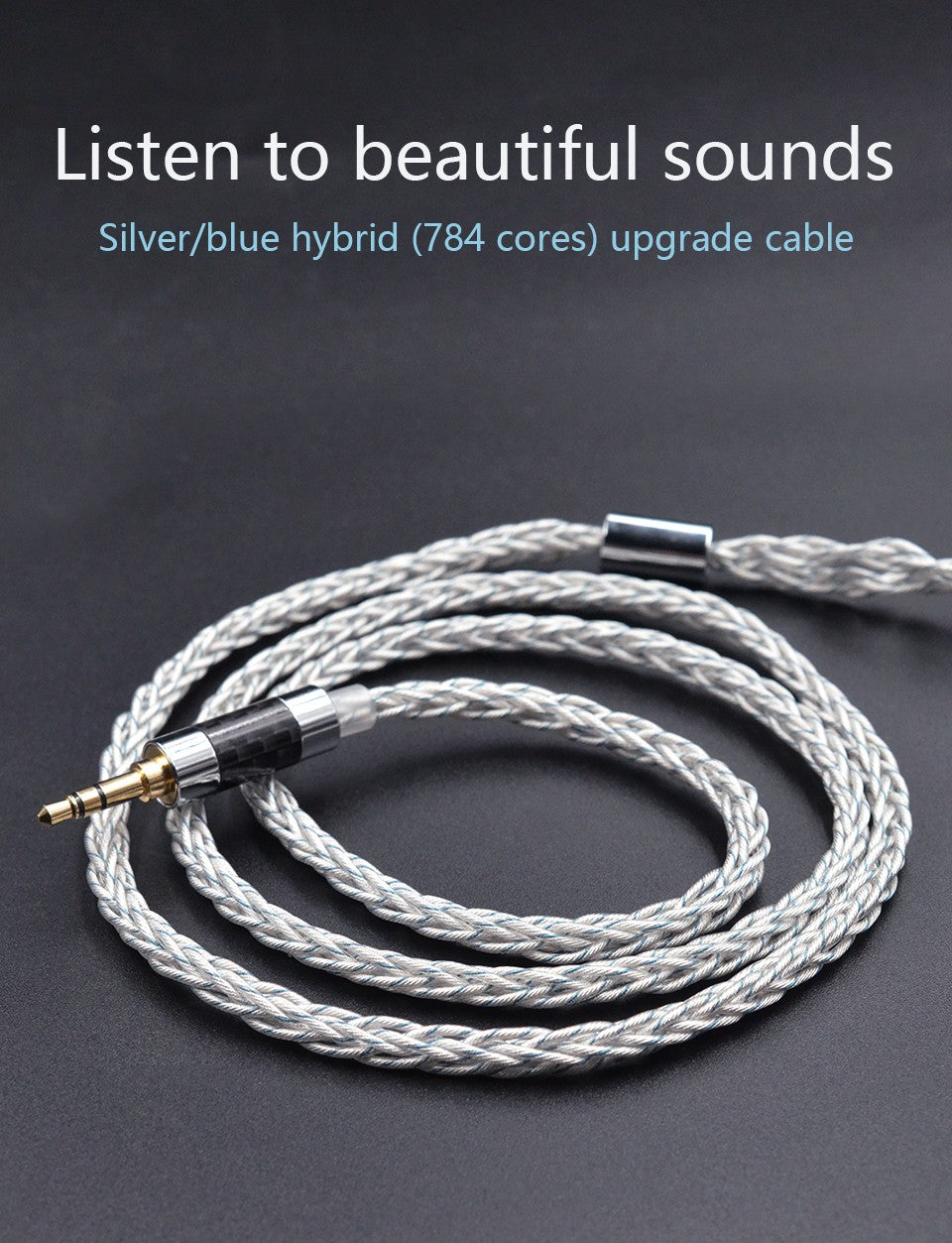 KZ 8 núcleos plata azul híbrido 784 núcleos Cable de actualización plateado Cable de auriculares para KZ ZS10 PRO ZSN PRO ZSX DQ6 ZAX ASX ASF