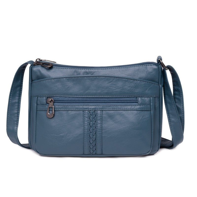 Bolso bandolera de Color liso que combina con todo, bolsos de hombro de alta capacidad para mujer, bolso de mano de piel sintética de alta calidad 2021