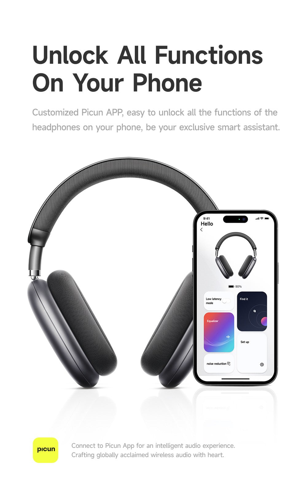 Picun F8 Pro ANC auriculares inalámbricos seguimiento de cabeza Audio espacial 3