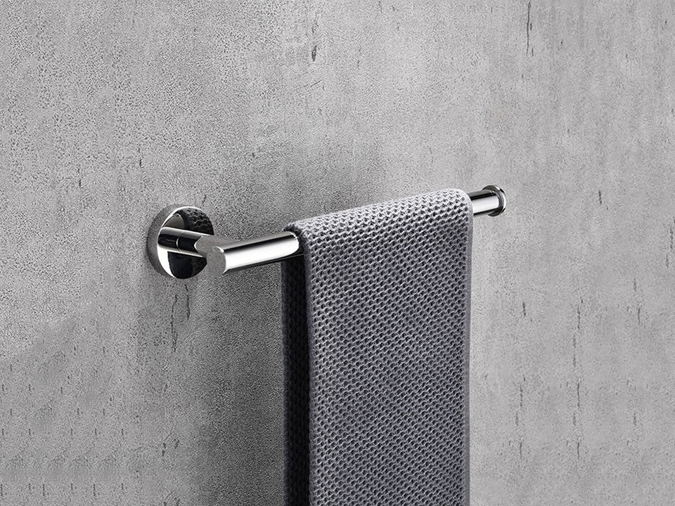 Juego de accesorios de baño con espejo brillante, barra de toalla redonda, soporte de papel higiénico, anillo de toalla, gancho para bata, bricolaje de acero inoxidable