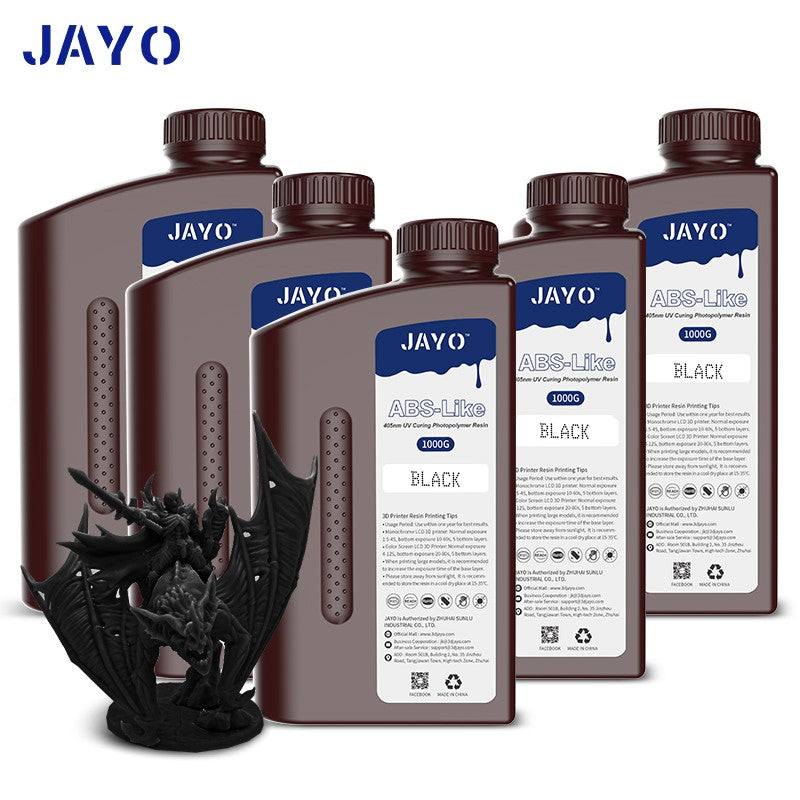 JAYO-lavabo de agua de resina 3D/como ABS/a base de plantas/líquido de resina de fotopolímero UV estándar de 10KG 405nm para materiales de impresora LCD 3D