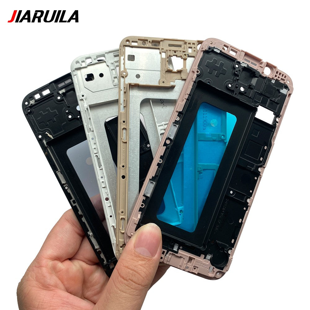 Para Samsung J5 J7 2017 J530 J730 J5 J7 Prime G570 G610 marco medio cubierta de bisel frontal carcasa de chasis placa trasera soporte LCD