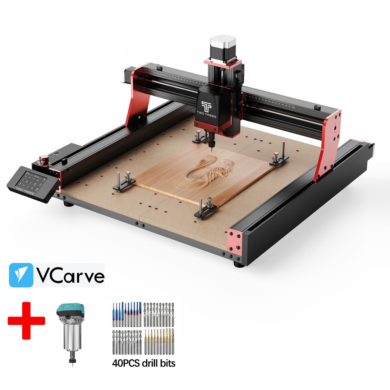 Twotrees-enrutador CNC de 3 ejes/4 ejes, fresadora y cortadora TTC450 PRO, grabador de joyería para madera, acrílico, PCB, PVC, MDF, Metal