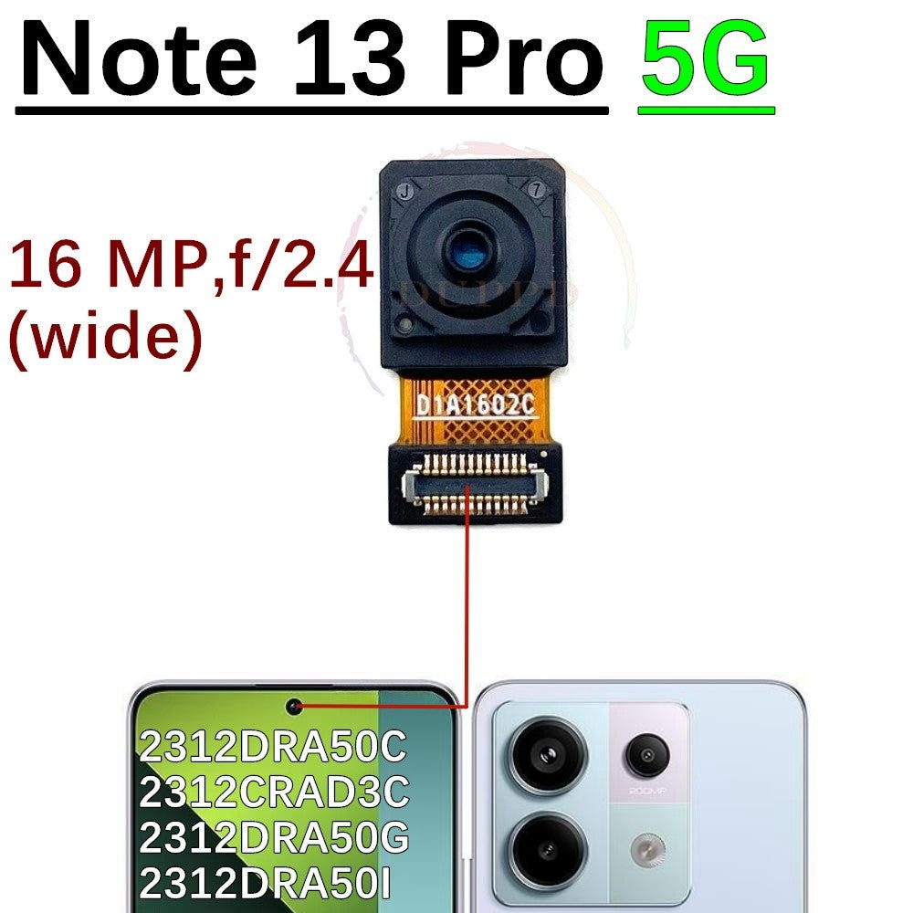 Cámara principal trasera para Xiaomi Redmi Note 13 Pro Note13Pro 4G 5G, piezas de Cable flexible de módulo de cámara frontal pequeña