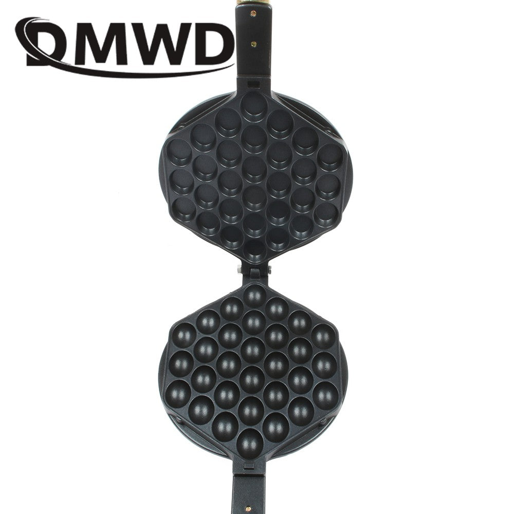 DMWD-Molde de máquina de gofres de burbujas para huevos de Hong Kong, rodillo para hornear, sartén de hierro, placa antiadherente para Muffin