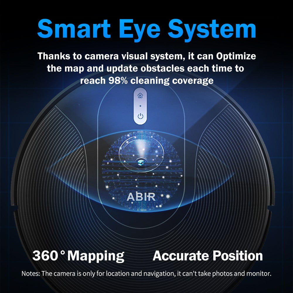 Robot aspirador ABIR X6PRO, sistema Smart Eye, aplicación No-Go Lines, línea Virtual APP, succión de 6000PA, fregona húmeda inteligente para el hogar