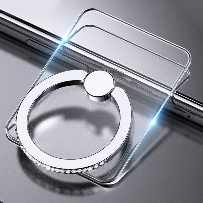 Soporte de anillo para teléfono celular transparente 360 ° Soporte de agarre de dedo transparente con rotación de grado compatible con iPhone Xiaomi para funda de teléfono
