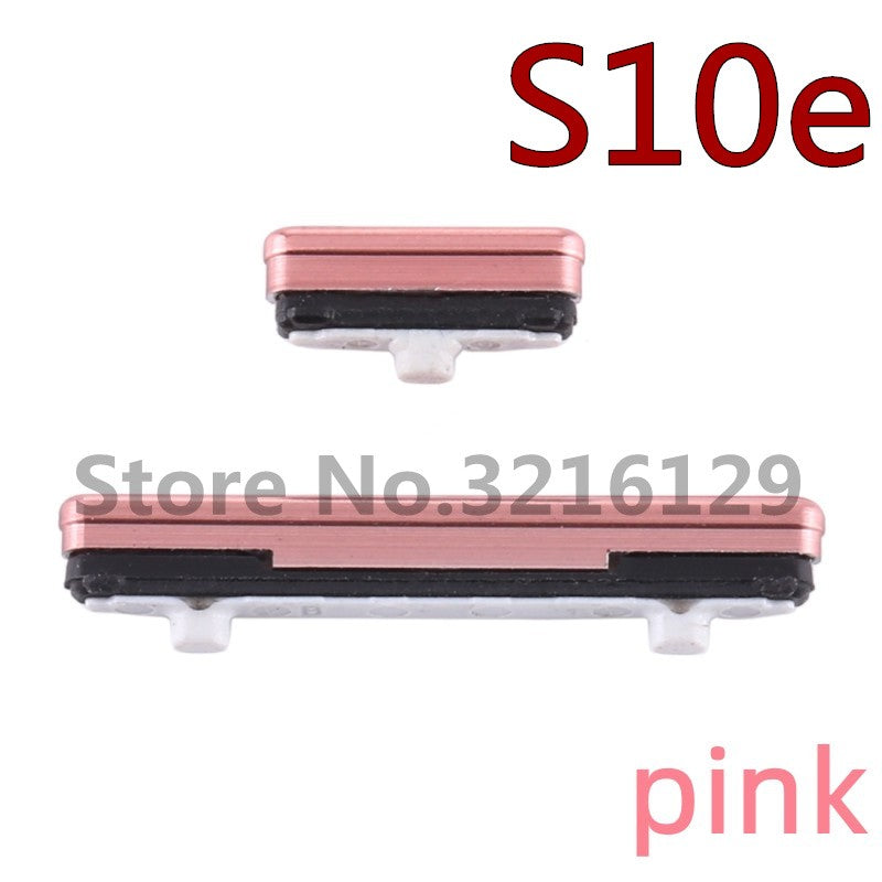 Juego de 2 botones laterales de volumen de energía para Samsung Galaxy S10e S10 + Plus G970 G973 G975 G977 5G On Off piezas de reparación de teclas laterales pequeñas