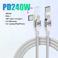 AUFU Cable USB tipo C de 240W para MacBook Pro carga rápida 3,1 5A Cable de carga rápida Cable USB C para iPhone15 Samsung Xiaom