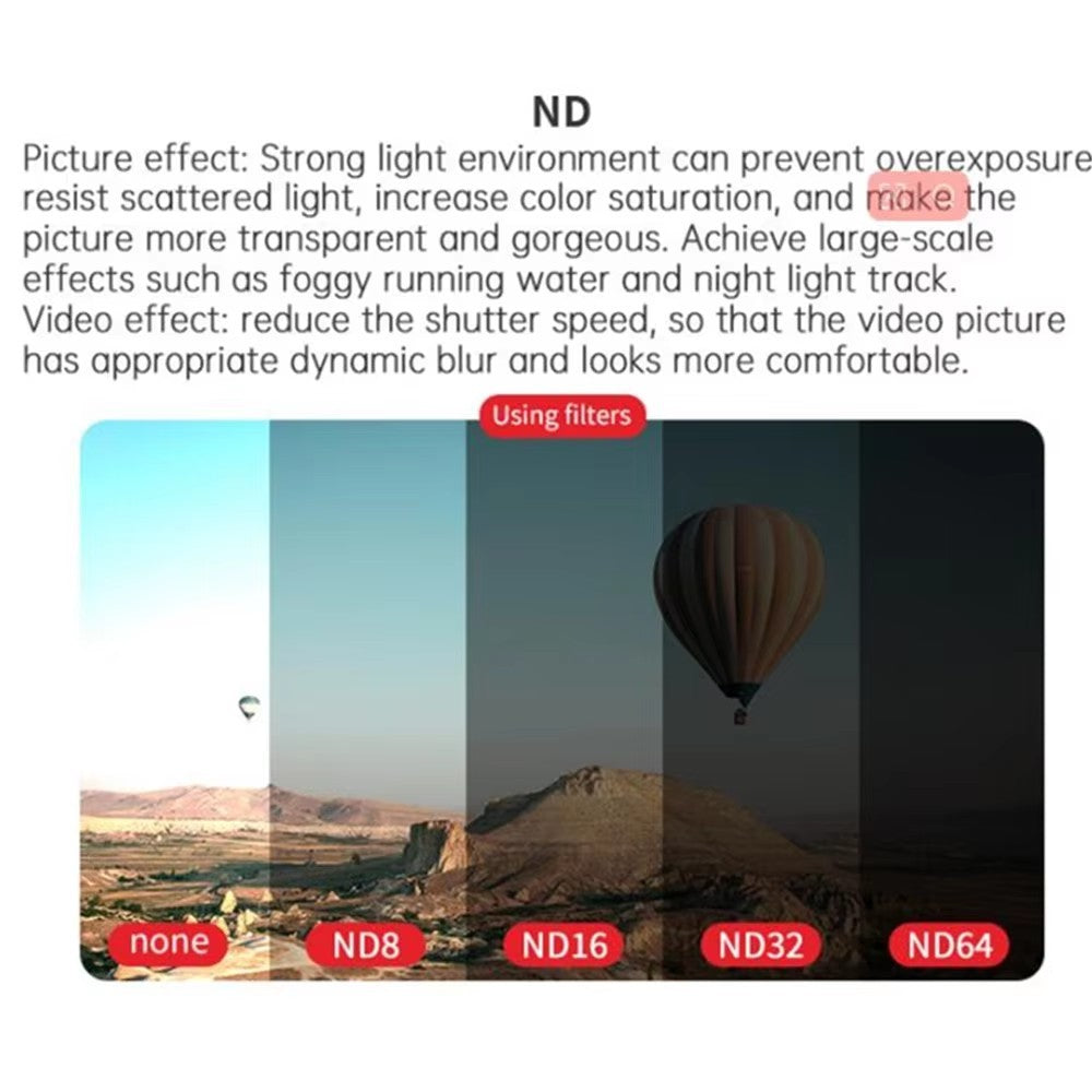 Vidrio ND8 ND16 ND32 ND64 ND8PL ND16PL ND32PL ND64PL filtro tapa protectora de densidad neutra para DJI Air3S Air 3S AIR3S AIR 3S Drone