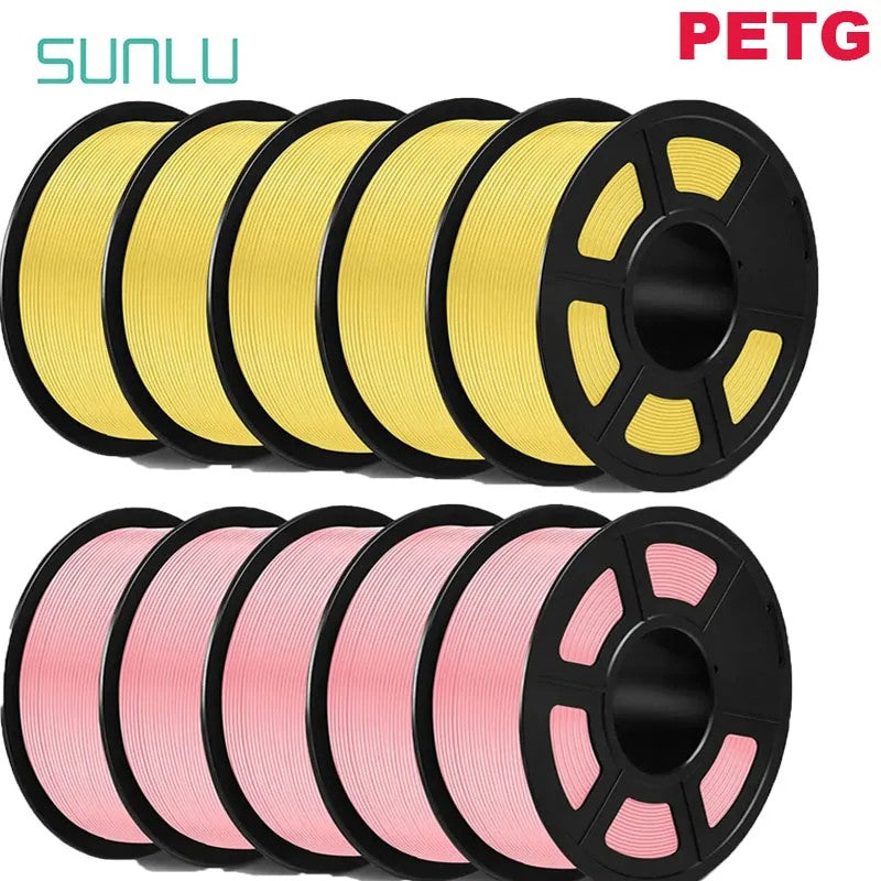 Filamentos SUNLU PLA PETG PLA Plus, 10 rollos de filamento 3D, 1 KG/rollo, 1,75mm, 100% líneas de filamento, ordenadamente para impresión 3D de la UE y EE. UU.