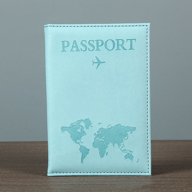 Amante el mapa del mundo cubierta de pasaporte estampado en caliente avión Simple mujeres hombres viaje pasaporte estuche protector moda regalo de boda