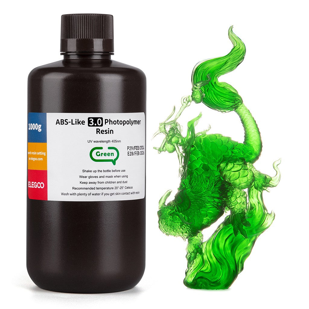 Resina para Impresora 3D Tipo ABS de ELEGOO, Resina de Fotopolimerización Estándar Tipo ABS de 405nm para Impresión 3D LCD, 1000g