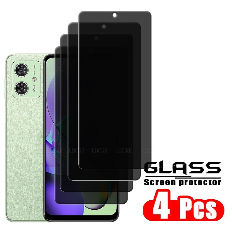 4 Uds para Motorola Moto G54 vidrio Moto G54 Protector de pantalla cubierta protectora 9H HD Anti-espía privacidad vidrio templado Moto G54 G 54