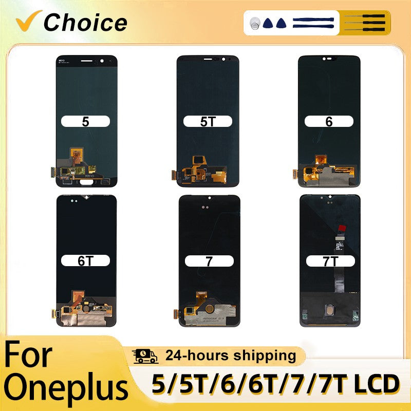 Calidad SUPER AMOLED LCD para OnePlus 5 5T 6 6T pantalla LCD Digitalizador de pantalla táctil para OnePlus 7T reemplazar piezas
