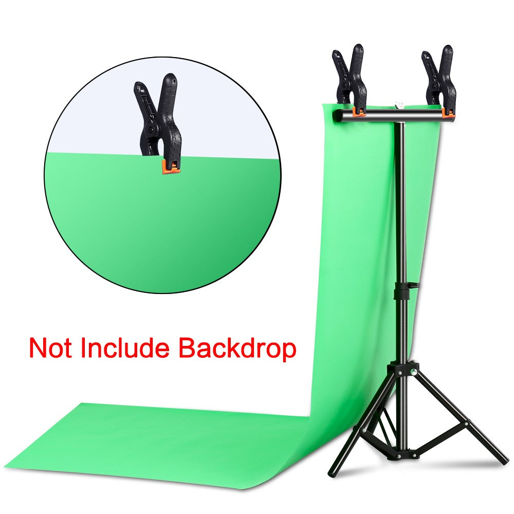 Fondo en forma de T, soporte de fondo para fotografía, sistema de soporte ajustable, estudio fotográfico para fondos de muselina no tejida con Clip