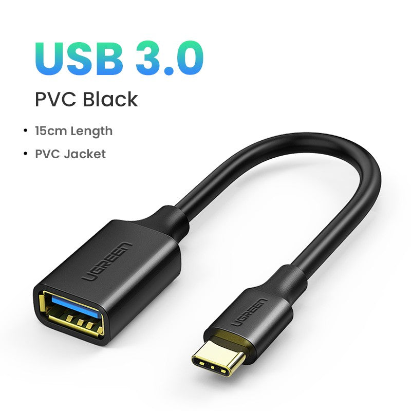 Ugreen-Adaptador USB tipo C a USB 3,0, Cable OTG Thunderbolt 3, para Macbook pro Air, Samsung S10, S9