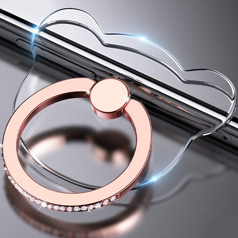 Soporte de anillo para teléfono celular transparente 360 ° Soporte de agarre de dedo transparente con rotación de grado compatible con iPhone Xiaomi para funda de teléfono