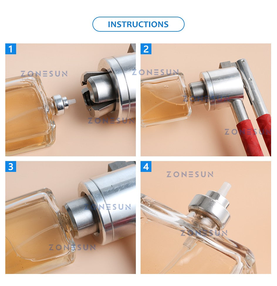 ZONESUN ZS-PBC1 15mm botella de Perfume Manual de acero inoxidable Vial en aerosol engarzadora tapado Manual herramienta de tapado de sello