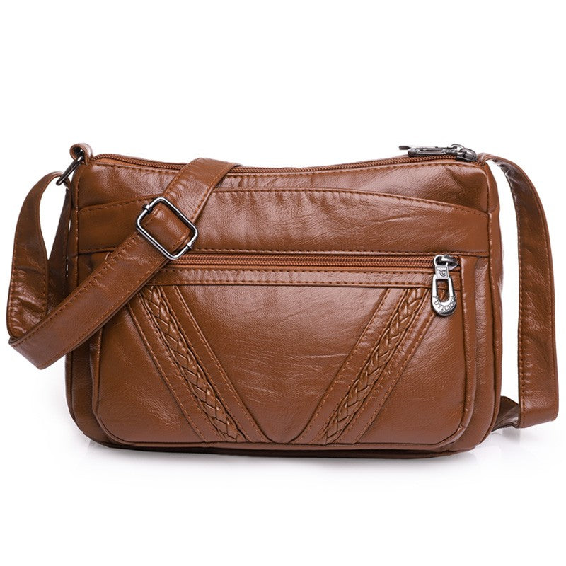 Bolso bandolera de Color liso que combina con todo, bolsos de hombro de alta capacidad para mujer, bolso de mano de piel sintética de alta calidad 2021
