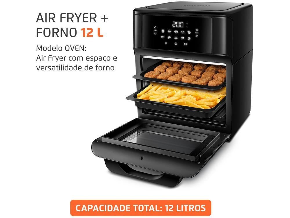 Freidora Eléctrica sin Aceite/Freidora de Aire Mondial Oven Oven AFON-12L-FB Negra 12L - 220V