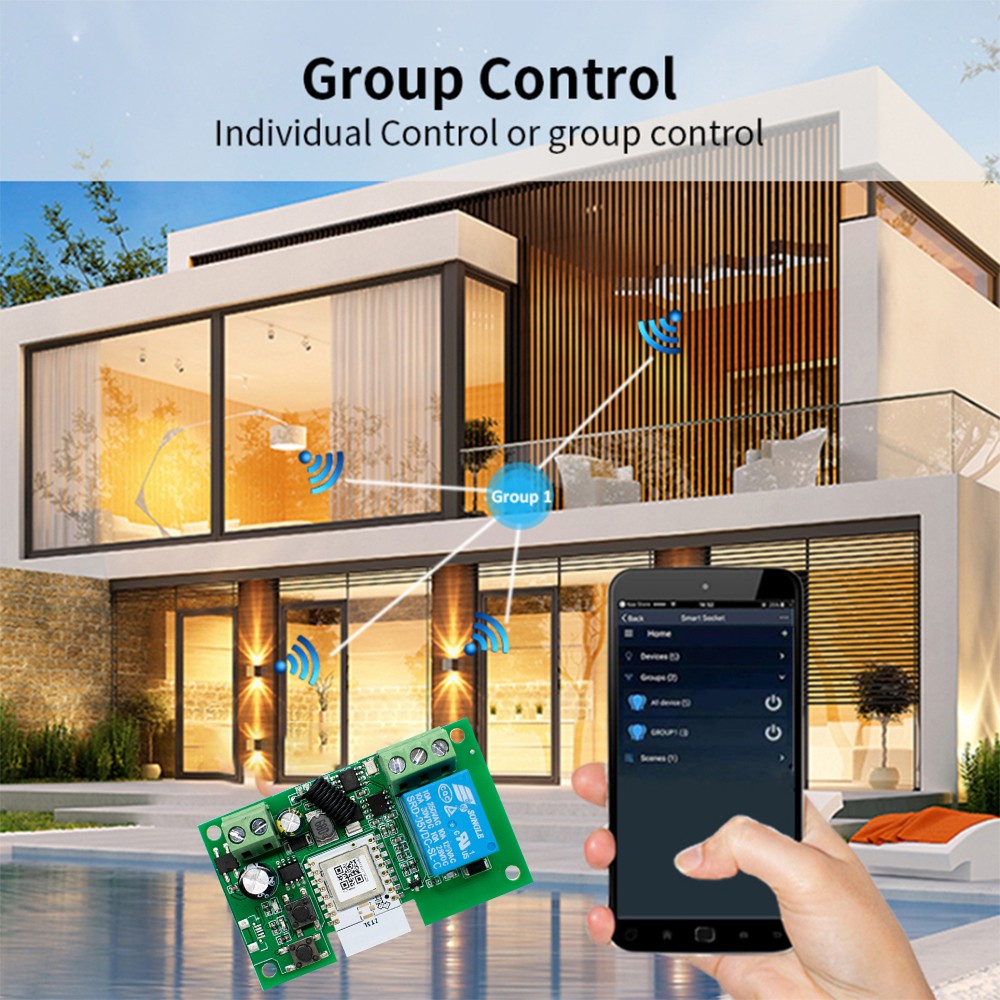 Interruptor Inteligente Zigbee de Contacto Seco, Módulo de Relé de Riel DIN de 1, 2 o 4 Canales, Relé RF de Dos Canales 433, 12V 24V 230V, Compatible con Tuya