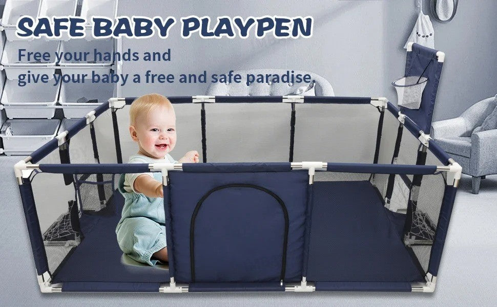 Imbaby Cercadinho para Bebés, Tamaño Grande, Barrera de Seguridad Infantil, Pelotas Secas, Piscina, Malla para Recién Nacidos, Pa