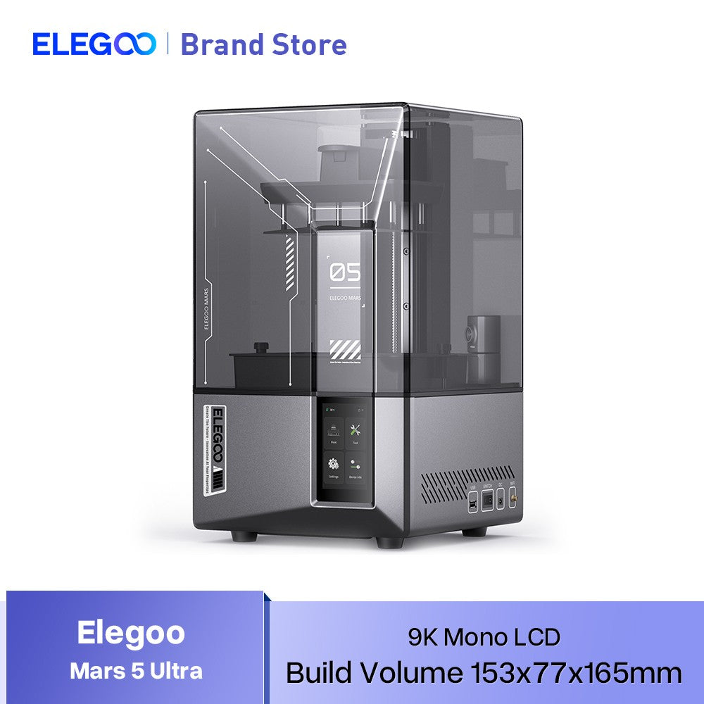 Impresora 3D de Resina ELEGOO Mars 5 Ultra 9K MSLA con Nivelación Automática y Cámara Inteligente con IA, Impresión de Alta Velocidad, Tamaño 153.36×77.76×165mm