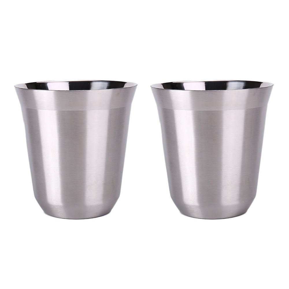 Tazas de café expreso de acero inoxidable 304, tazas de café de 80ML y 160ML, aisladas, doble pared, segura, pequeña capacidad