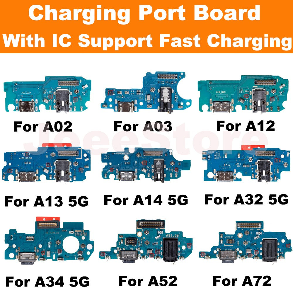 Placa de puerto de carga para Samsung A72 A73 A52 A53 A33 A23 A24 A14 A13 A12 módulo de micrófono USB conector de carga rápida Cable flexible
