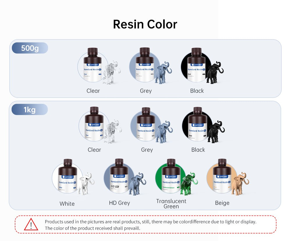 ANYCUBIC 5KG/10KG 405nm resina estándar UV/resina estándar V2 para impresora 3D Photon Mono 4 resina de impresión 3D resina sensible a los rayos UV