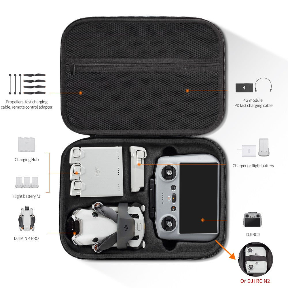 Bolso de hombro para DJI Mini 4 Pro, estuche de almacenamiento, accesorios para Drones, bolso Mini 4 Pro RC 2/RC-N2, caja de transporte rígida