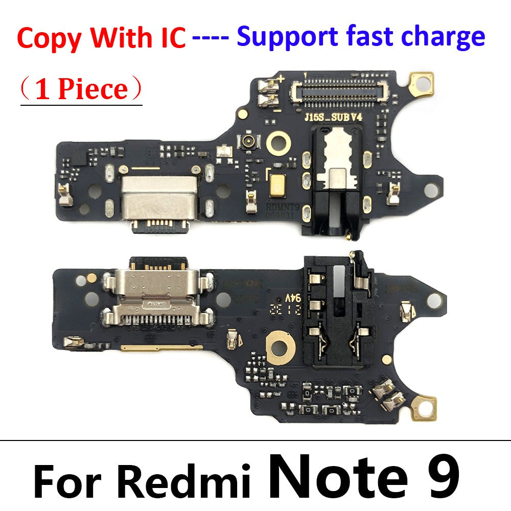 Placa de puerto de carga USB, conector de Cable flexible para Xiaomi Poco X3 M4 Pro M3 Redmi Note 7 8 8T 9S 9 10 10s 11 Pro 4G 5G, micrófono