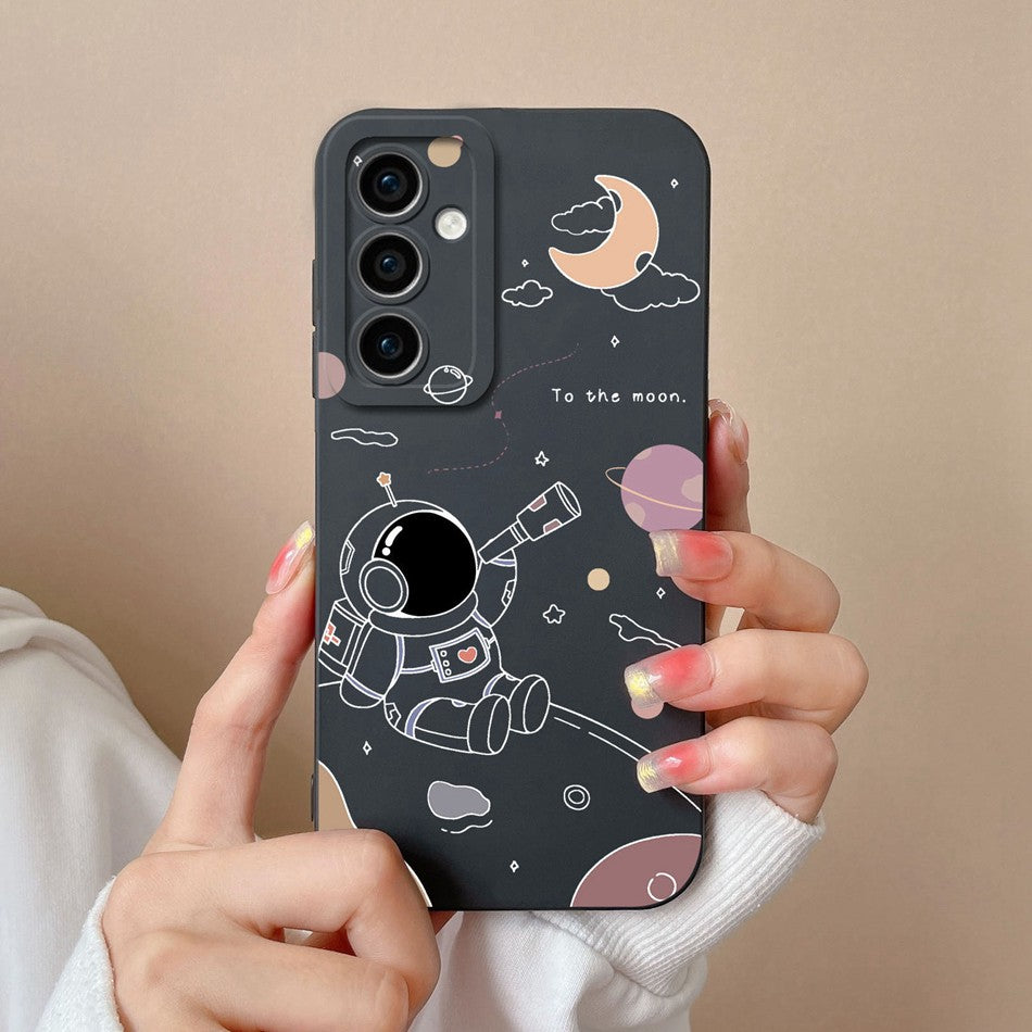 Funda para Samsung A35 A55 5G, funda trasera romántica, Protector de cámara de silicona líquida suave para Samsung A 35 A 55 Anti Choc Coque Capa