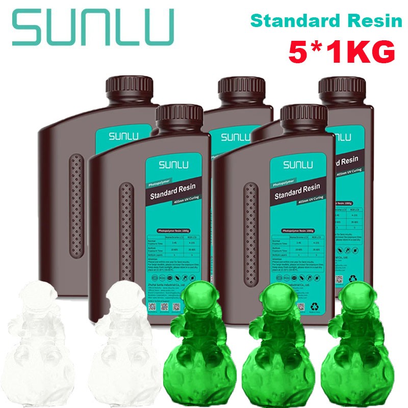 SUNLU-impresora LCD de resina estándar, 5KG, 405nm, curado de fotones, superficie lisa de buena precisión, modelo de bajo olor, Kit de impresión de garaje