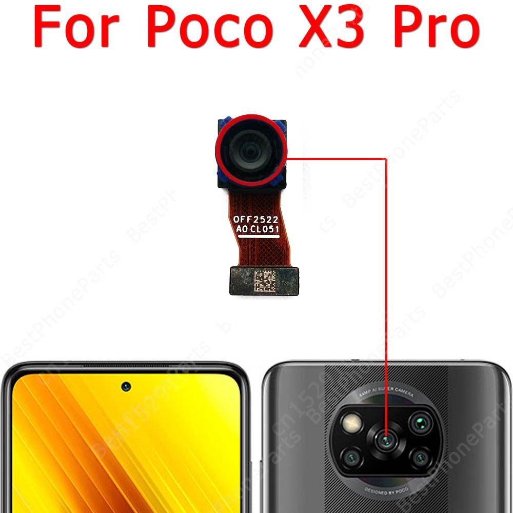 Cámara Frontal y trasera para Xiaomi Mi Poco X3 Pro, módulo de cámara Frontal y trasera, piezas de repuesto de reparación flexible
