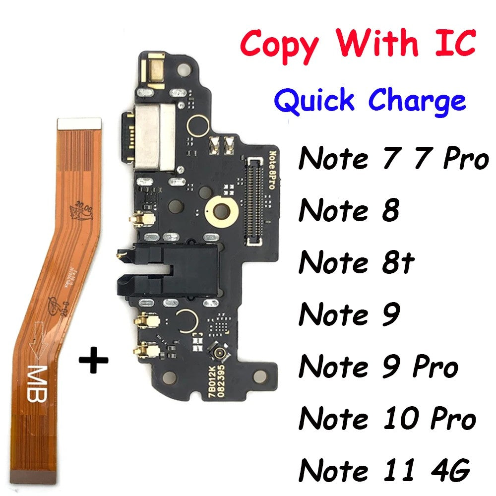 Para Xiaomi Redmi Note 7 8 8T 9 9S 10 10S 12 Pro 4G 5G conector Dock cargador Micro USB puerto de carga placa base Cable flexible principal