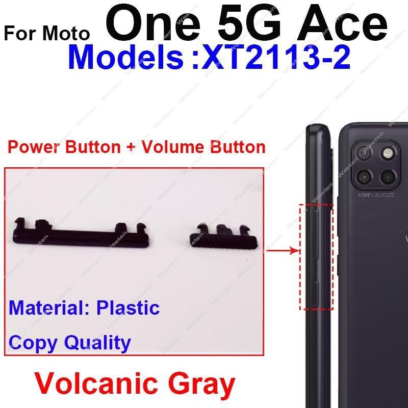 Botón de volumen de encendido y apagado para Motorola MOTO G 5G Plus One 5G UW Ace G 5G, botones de encendido de volumen, interruptor de Control, piezas de llave lateral