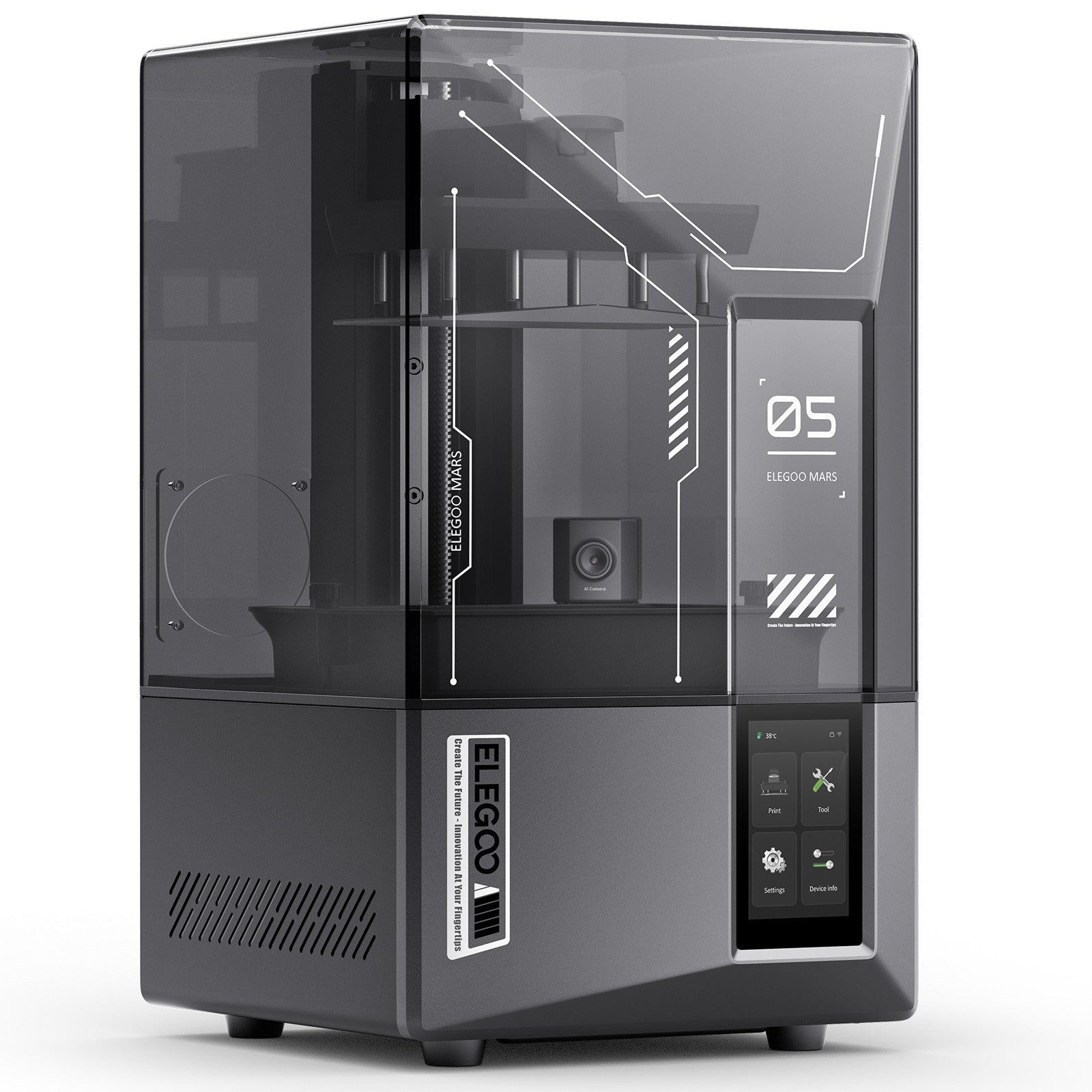 ELEGOO Mars 5 Ultra 9K MSLA Impresora 3D de resina con nivelación automática y cámara inteligente AI, tamaño de impresión de alta velocidad 153,36 × 77,76 × 165 mm