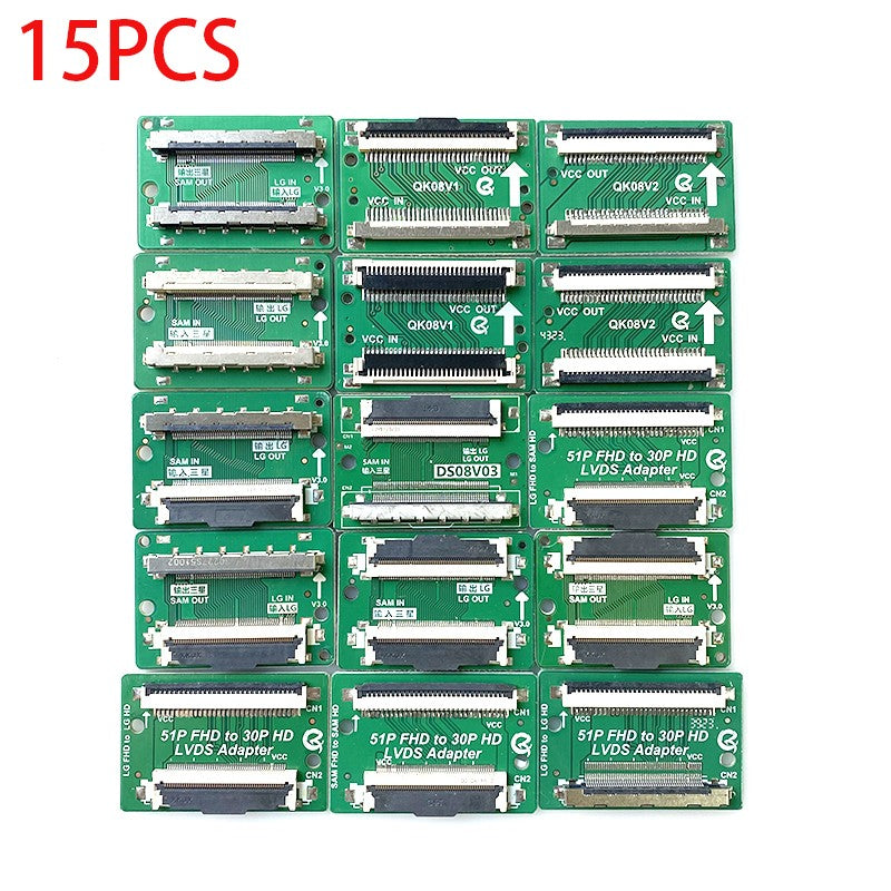 15 uds/FHD LVDS 2K 51pin/30pin para SAM Turn LG Cable conector placa adaptadora reemplazo izquierdo y derecho