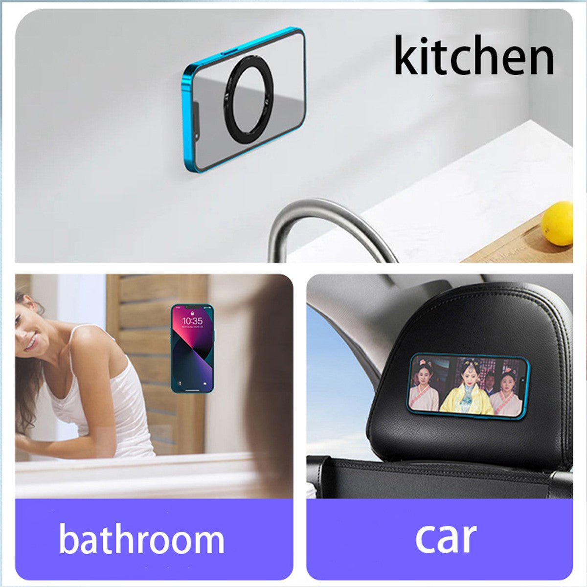 Soporte de anillo magnético para iPhone 14, 13, 12, soporte magnético de pared para teléfono móvil, soporte magnético para teléfono de coche, funda Magsafe, iPad, tableta