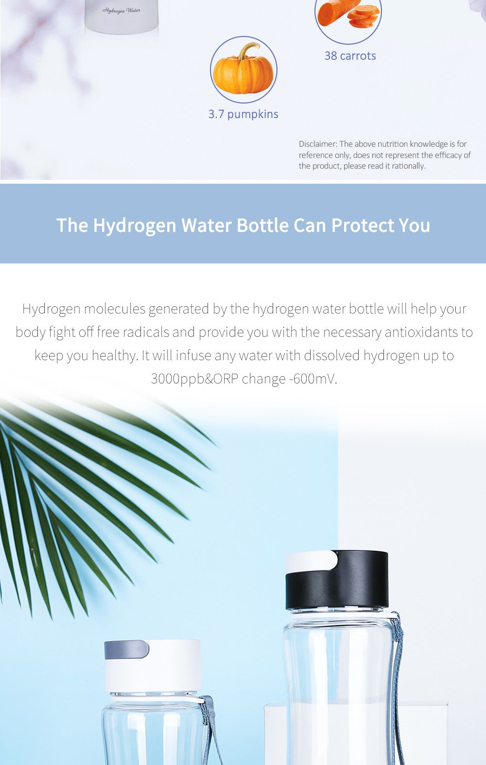 DuPont-generador de agua rico en hidrógeno, 3 en 1, deporte/Diseño de viaje, 3000ppb, uso con tubo de inhalación, autolimpieza, SPE/PEM H2