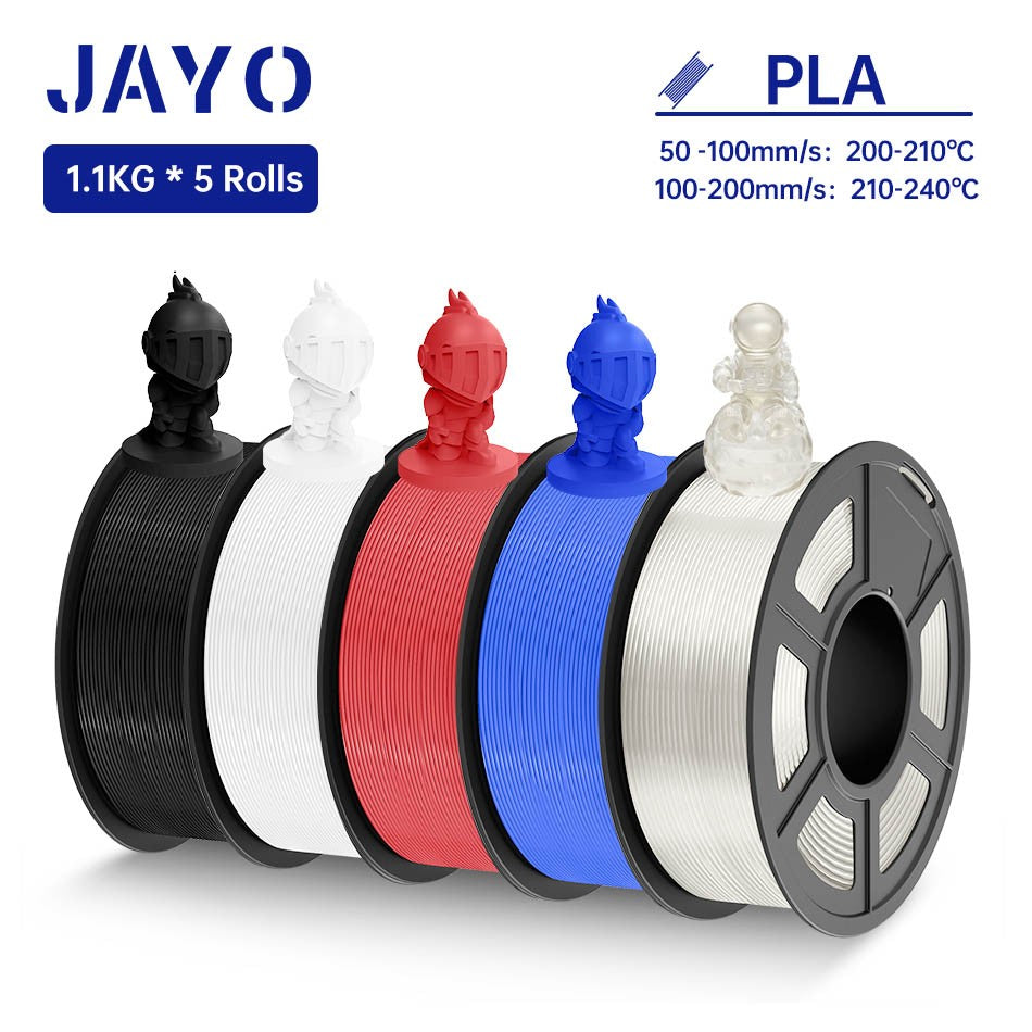 Filamento JAYO PLA 1,75 MM 5 rollos filamento de impresora 3D PLA 100% sin burbujas para FDM Coloful Material de impresión 3D regalo DIY