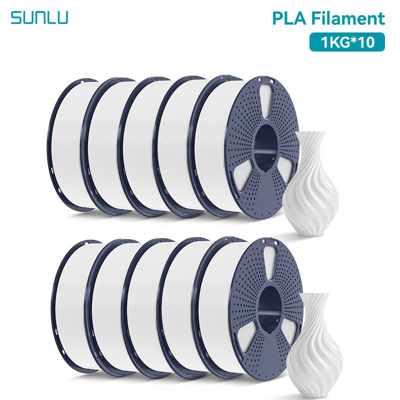 Filamentos SUNLU PLA PETG PLA Plus, 10 rollos de filamento 3D, 1 KG/rollo, 1,75mm, 100% líneas de filamento, ordenadamente para impresión 3D de la UE y EE. UU.