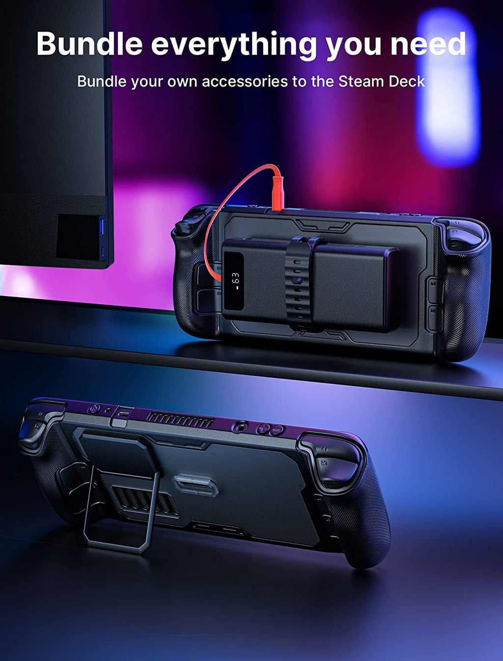 ModCase para Steam Deck, Caja Steam Deck con Hoja Adhesiva 3 Piezas para ModCase para Steam Deck PC0104, Accesorios Steam Deck