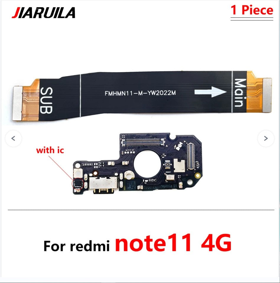Para Xiaomi Redmi Note 7 8 8T 9 9S 10 10S 12 Pro 4G 5G conector Dock cargador Micro USB puerto de carga placa base Cable flexible principal