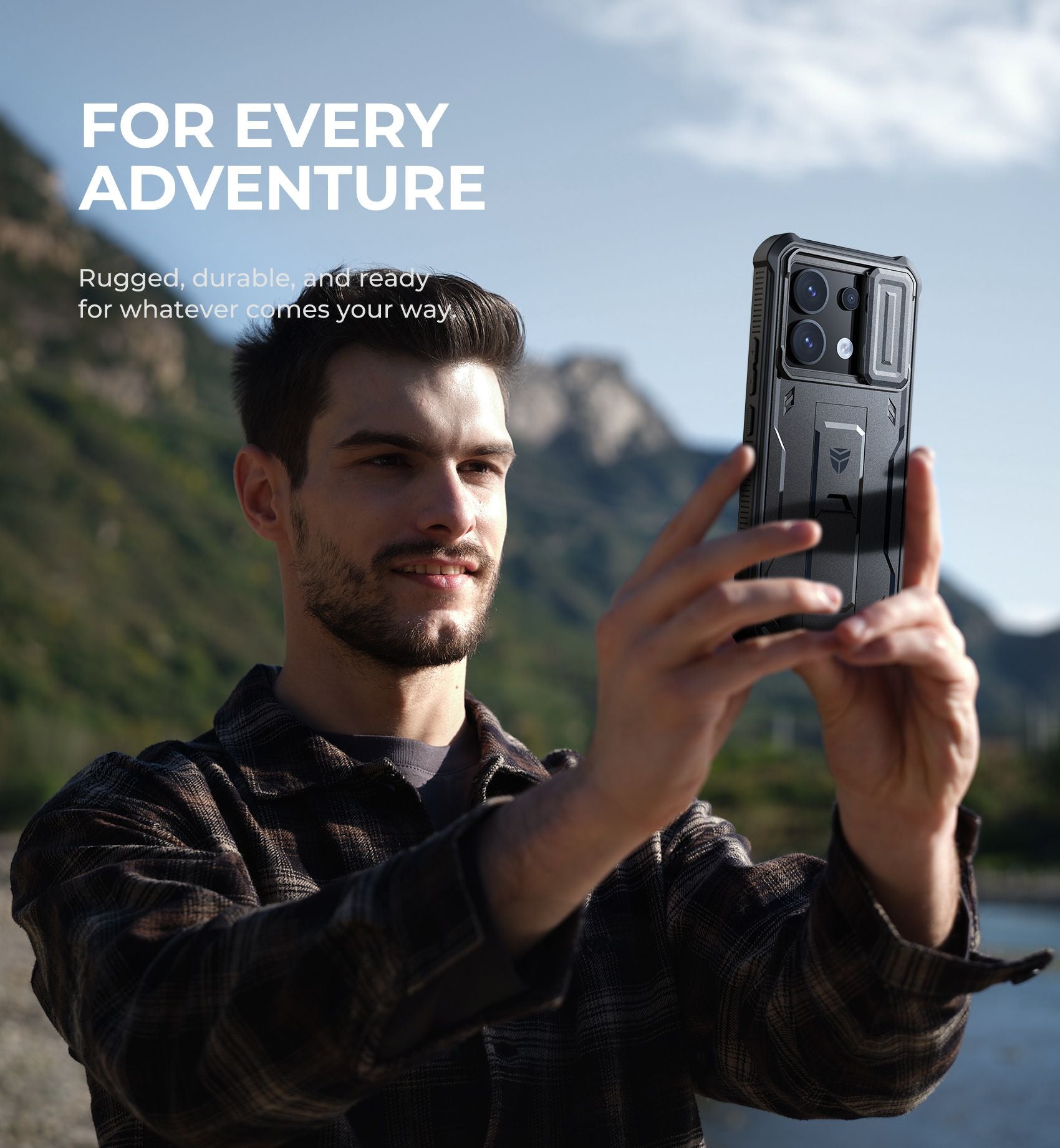 Funda Resistente a Impactos para Redmi Note 13 Pro 5G con Cubierta Deslizante Integrada para la Cámara y Protector de Pantalla Integrado con Soporte
