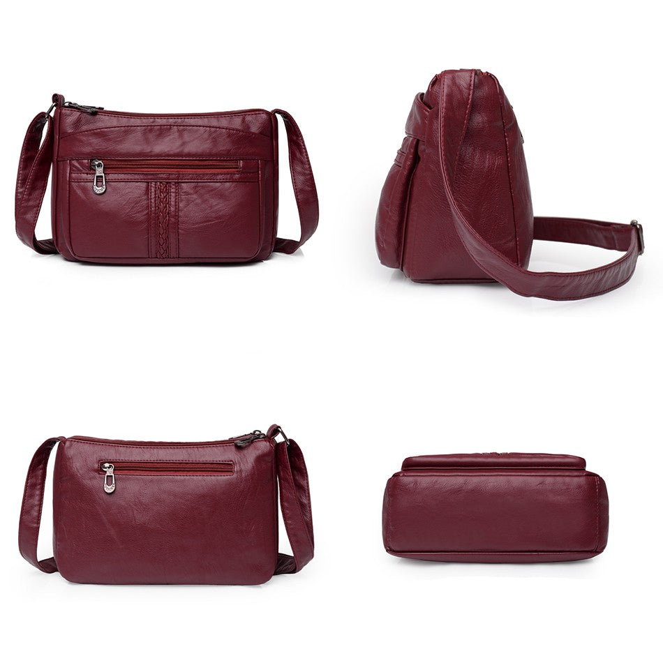 Bolso bandolera de Color liso que combina con todo, bolsos de hombro de alta capacidad para mujer, bolso de mano de piel sintética de alta calidad 2021