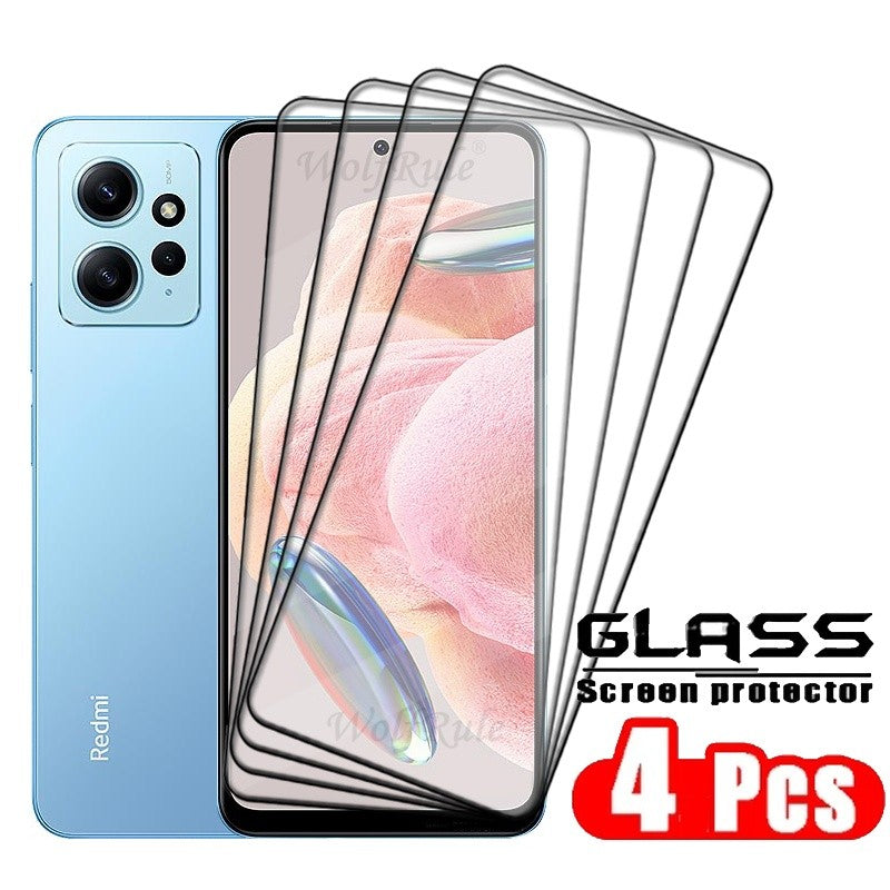 1-4 Uds para Redmi Note 12 4G vidrio Xiaomi Redmi Note 12 4G vidrio templado cubierta completa pegamento Protector de pantalla Redmi Note 12 4G vidrio