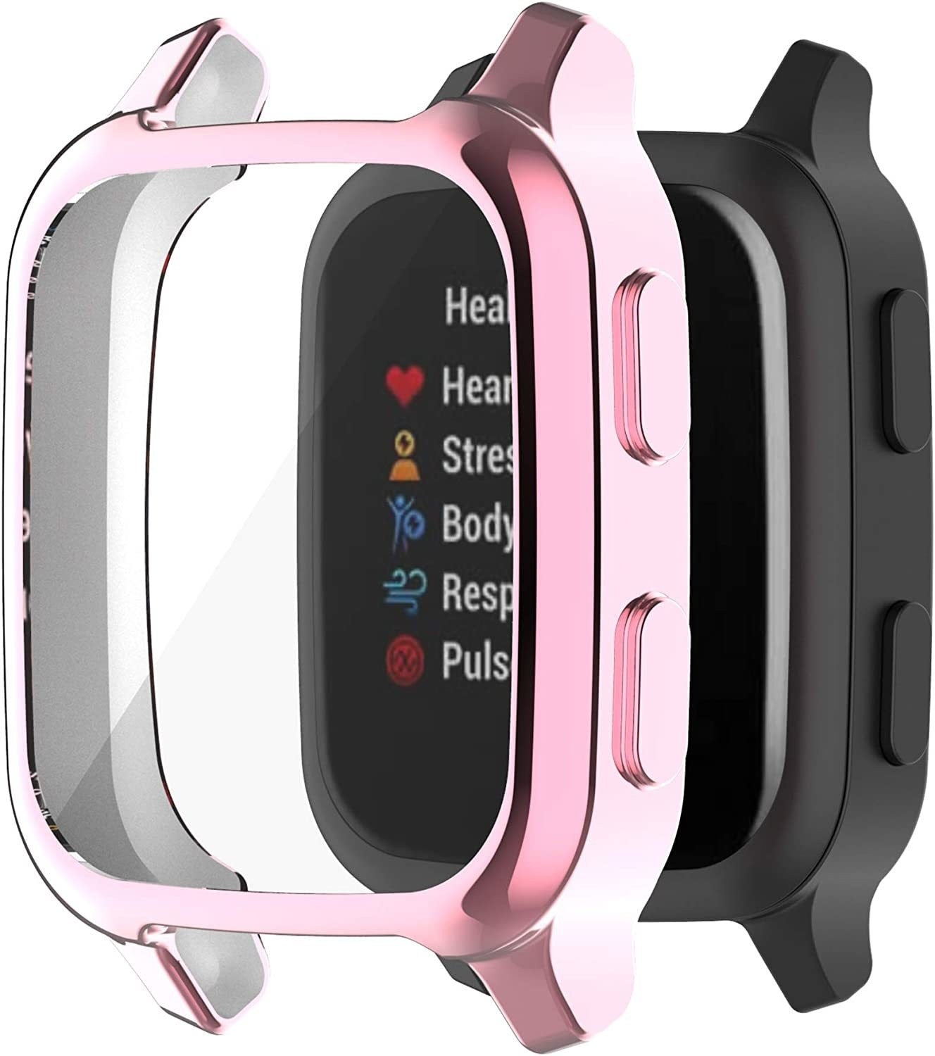Funda galvanizada de TPU para Garmin Venu SQ, Protector de pantalla de parachoques de música